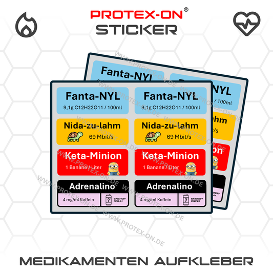 Fiktive Medikamenten-Sticker (Rettungsdienst)