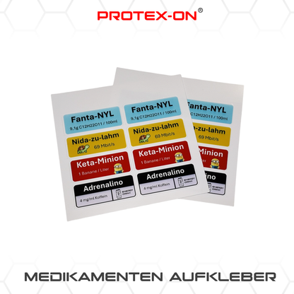 Fictional medication stickers (emergency services)