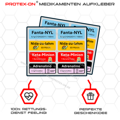 Fictional medication stickers (emergency services)