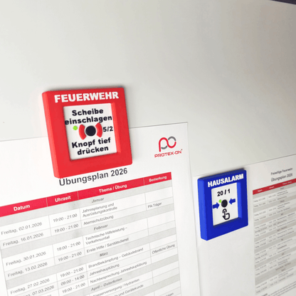 Feuerwehr Druckknopfmelder Kühlschrankmagnet Set