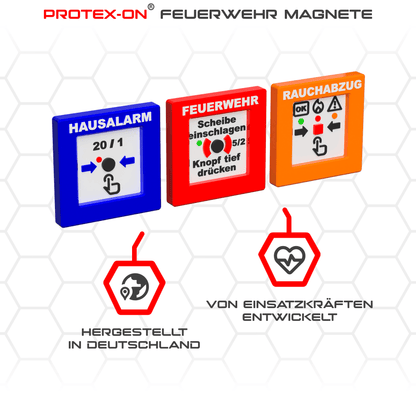Feuerwehr Druckknopfmelder Kühlschrankmagnet Set