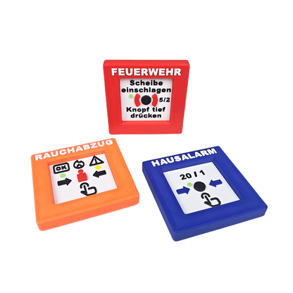 Feuerwehr Druckknopfmelder Kühlschrankmagnet Set