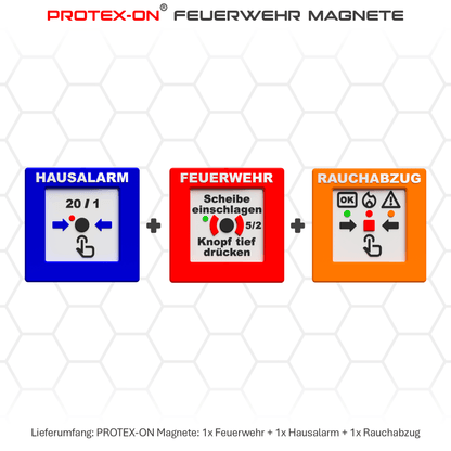 Feuerwehr Druckknopfmelder Kühlschrankmagnet Set